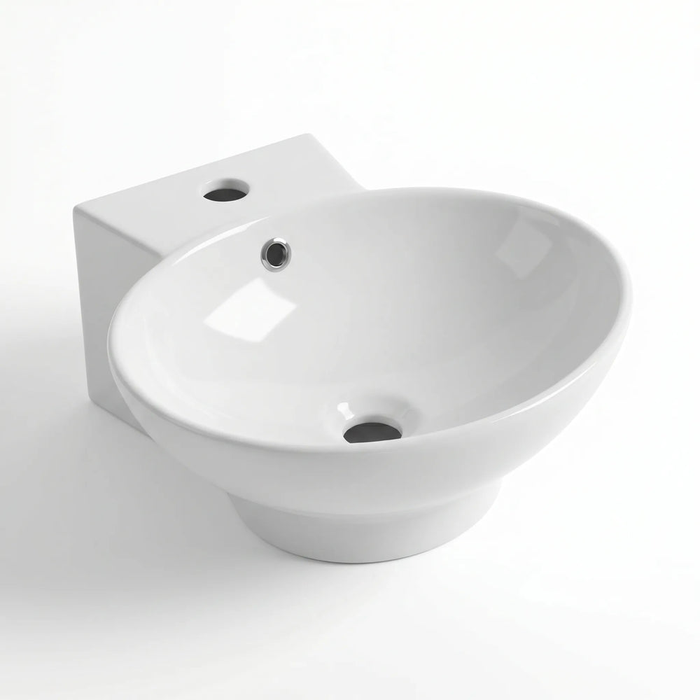 Monaco Round Tapledge Wall Hung Basin