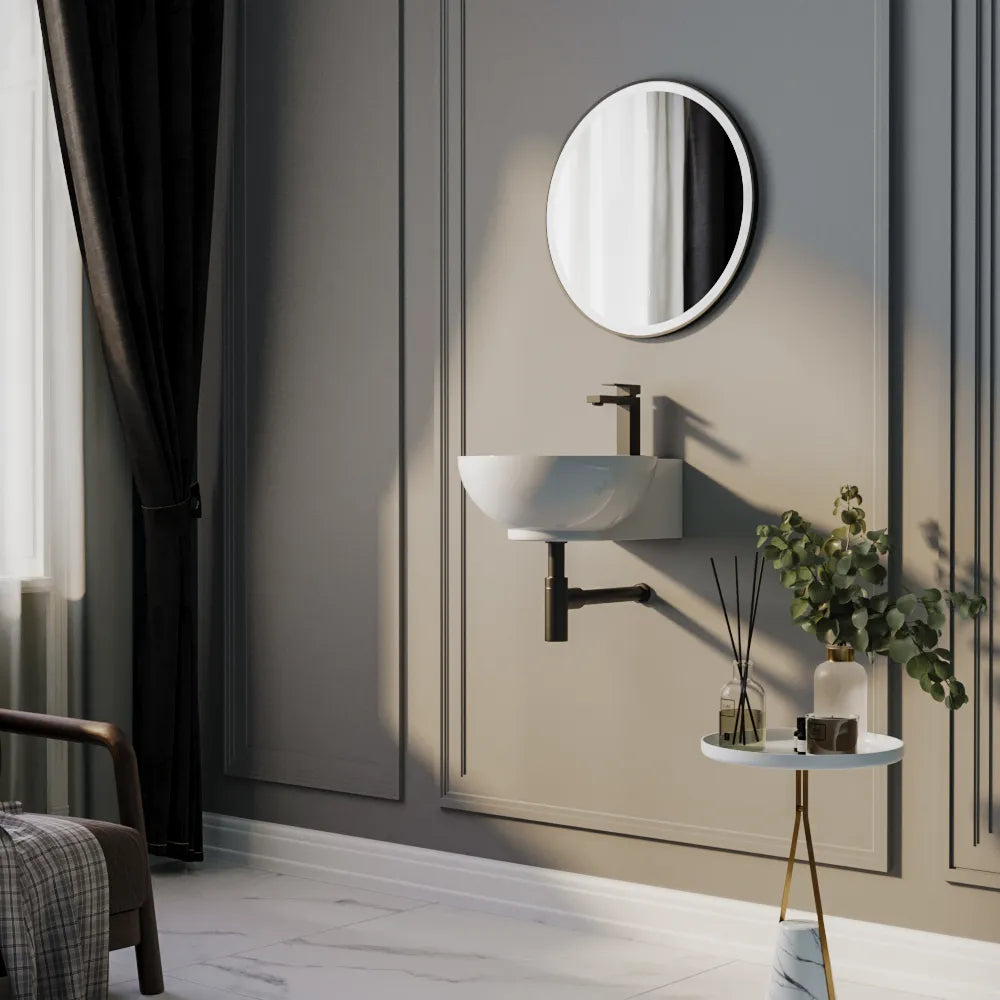 Monaco Round Tapledge Wall Hung Basin