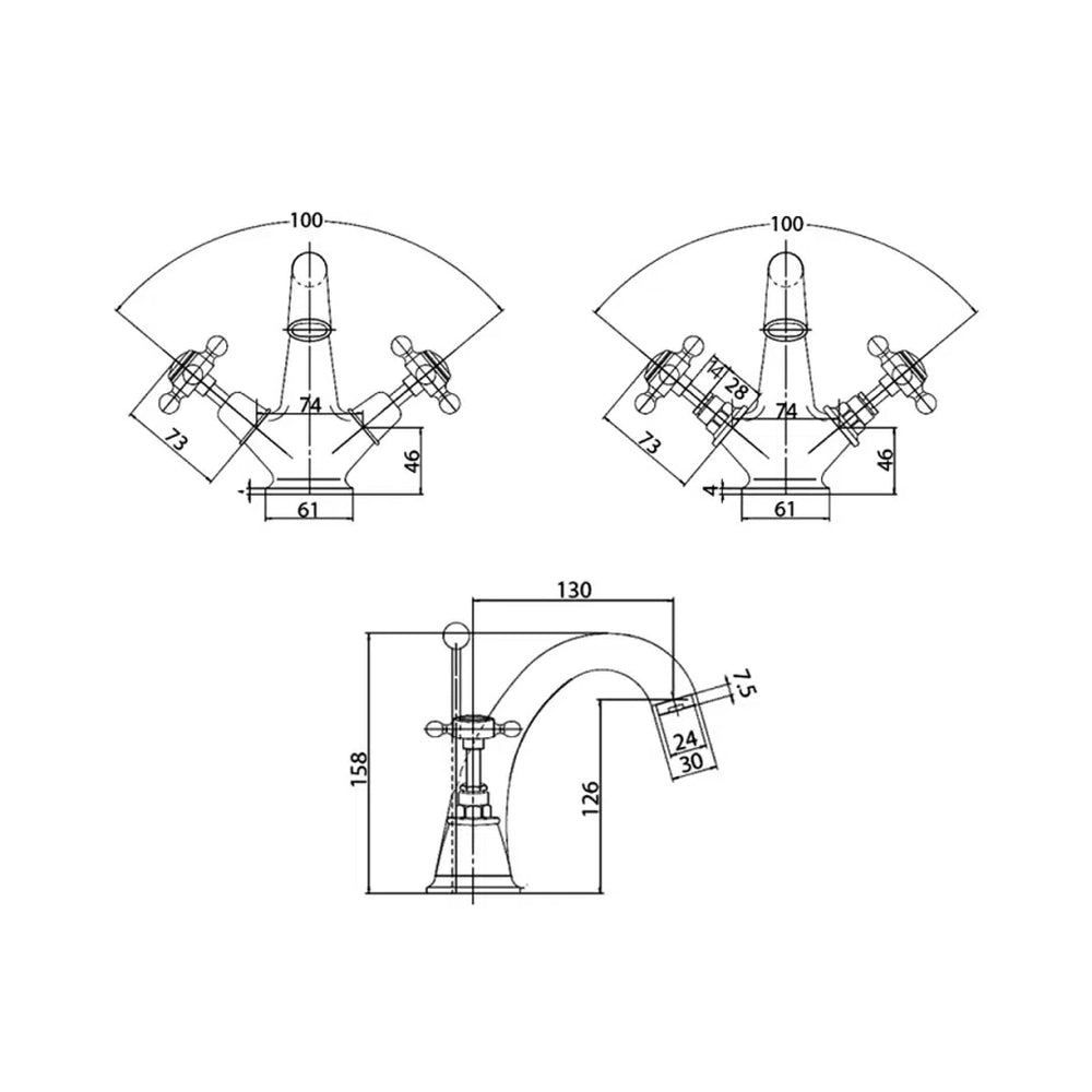 BC Designs Victrion Lever Mono Basin Mixer Gold