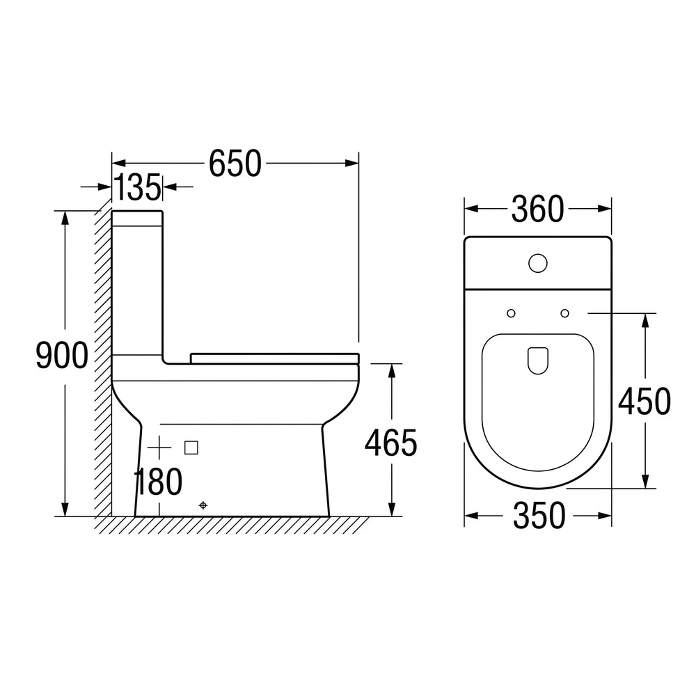 Charlie Close-Coupled Open Back Toilet