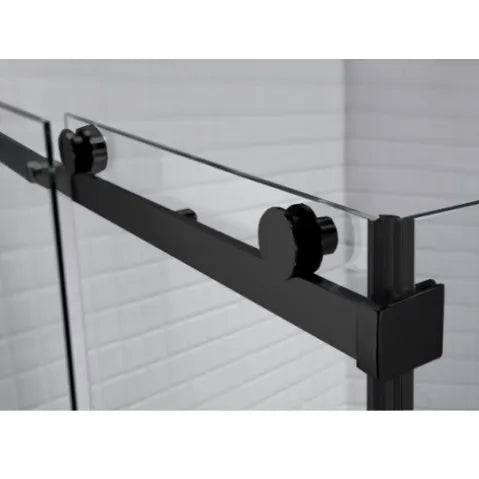 Aquaglass Sphere 1200 Slider Matt Black & Clear Glass