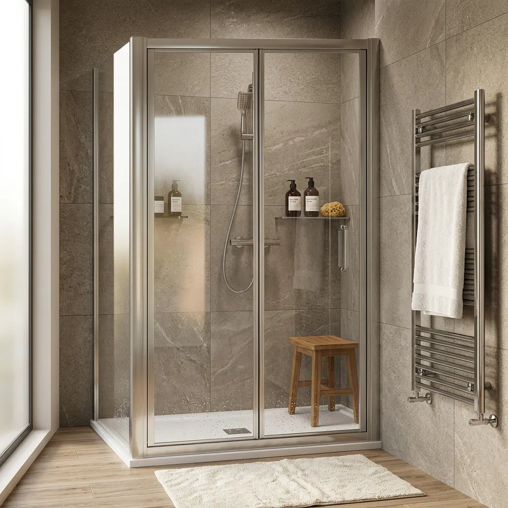 Bifold 800mm x 800mm Square Shower Enclosure Radiant