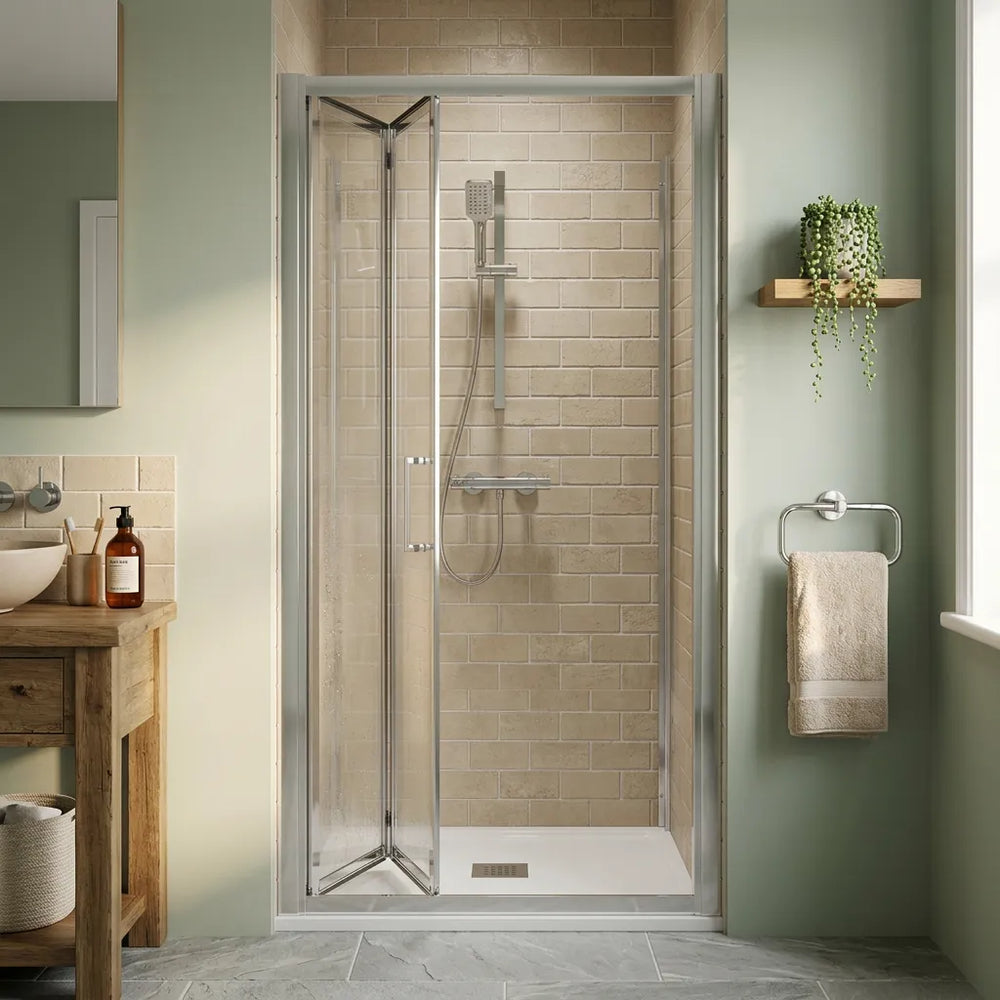 Bifold 800mm x 800mm Square Shower Enclosure Radiant