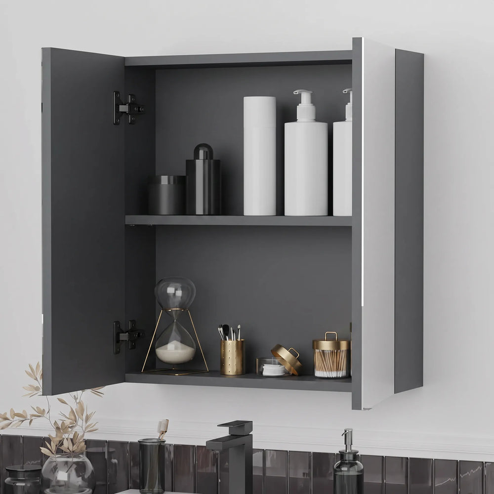 Oliver Mirror Cabinet 2-Door Complete 600mm Anthracite