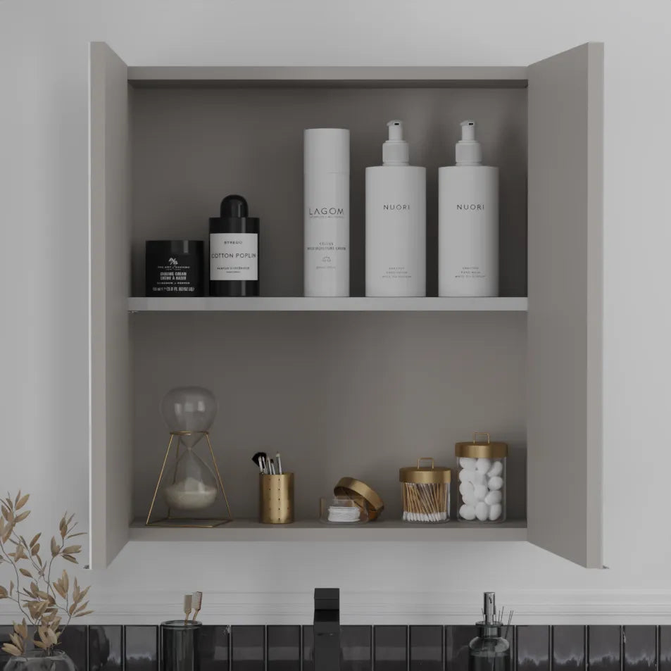 Oliver Mirror Cabinet 2-Door 600mm Cashmere