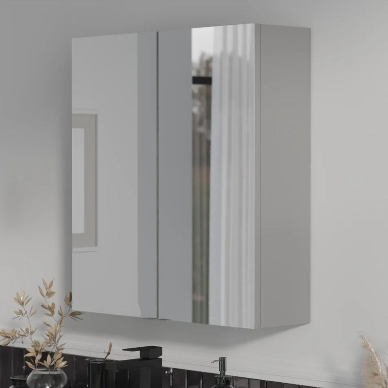 Oliver Mirror Cabinet 2-Door 600mm Dust Grey Slim Shaker