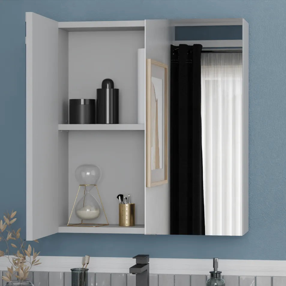 Oliver Mirror Cabinet 2-Door 600mm Dust Grey Slim Shaker