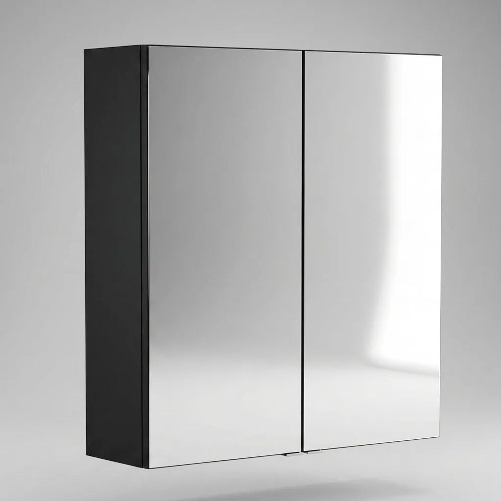 Oliver Mirror Cabinet 2-Door 600mm Matt Black