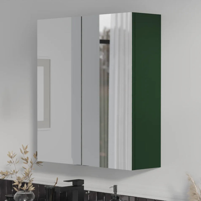 Oliver Mirror Cabinet 2-Door 600mm Matt Green