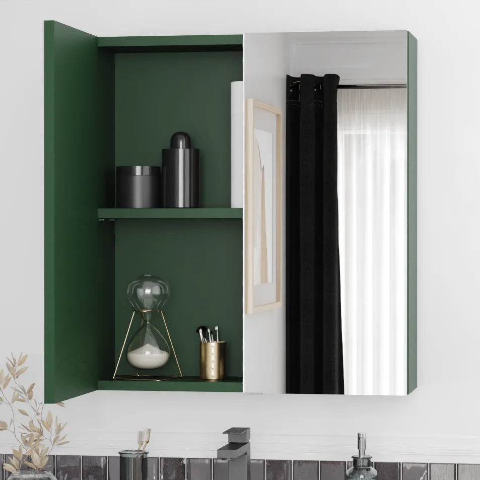 Oliver Mirror Cabinet 2-Door 600mm Matt Green