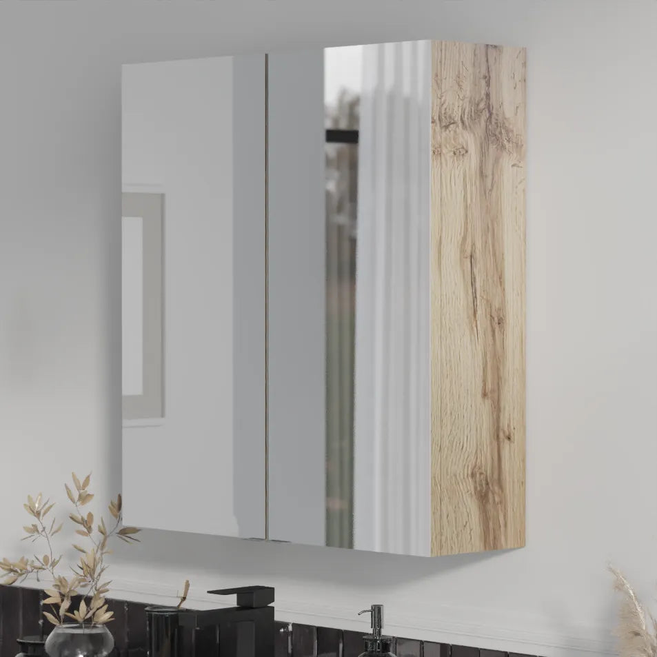 Oliver Mirror Cabinet 2-Door 600mm Oak