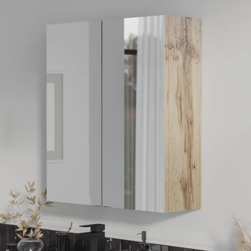 Oliver Mirror Cabinet 2-Door 600mm Oak