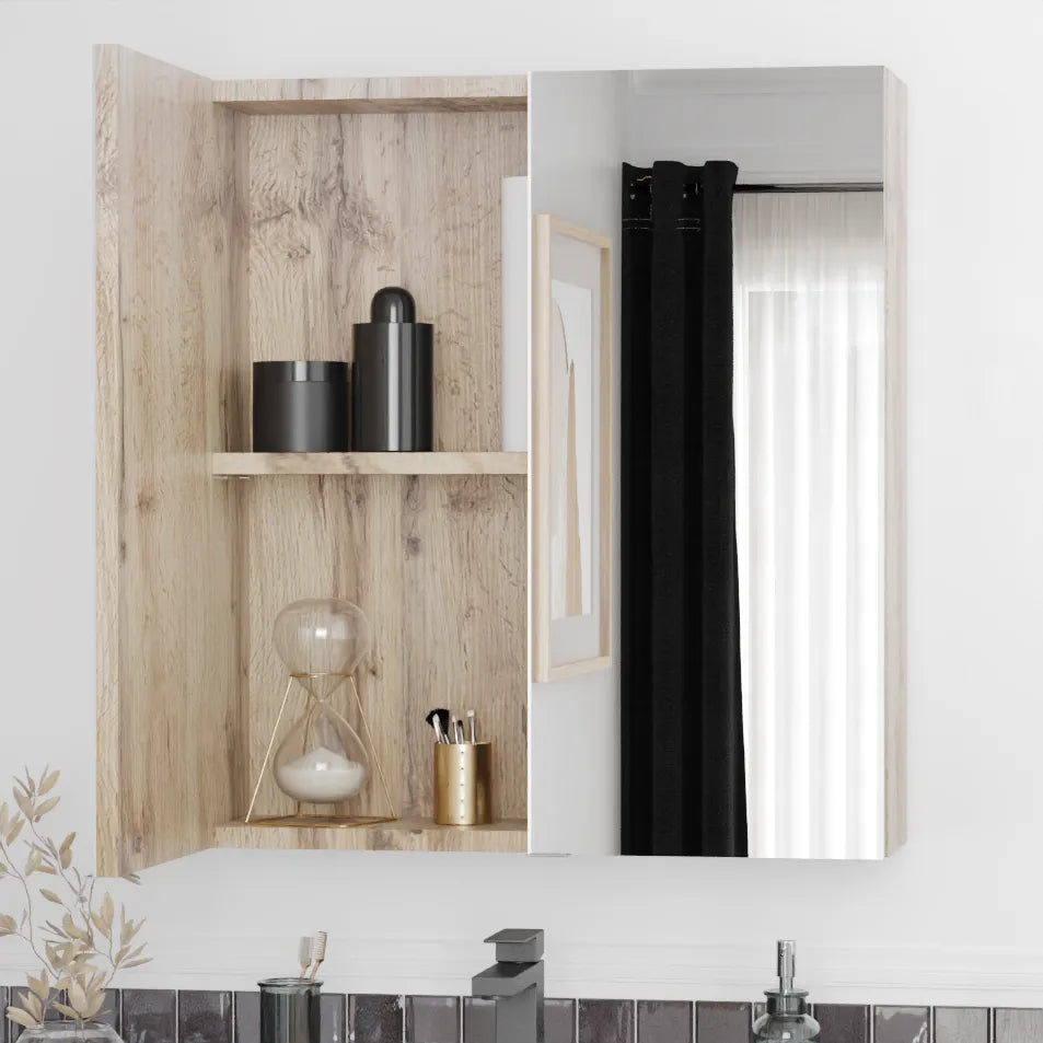 Oliver Mirror Cabinet 2-Door 600mm Oak