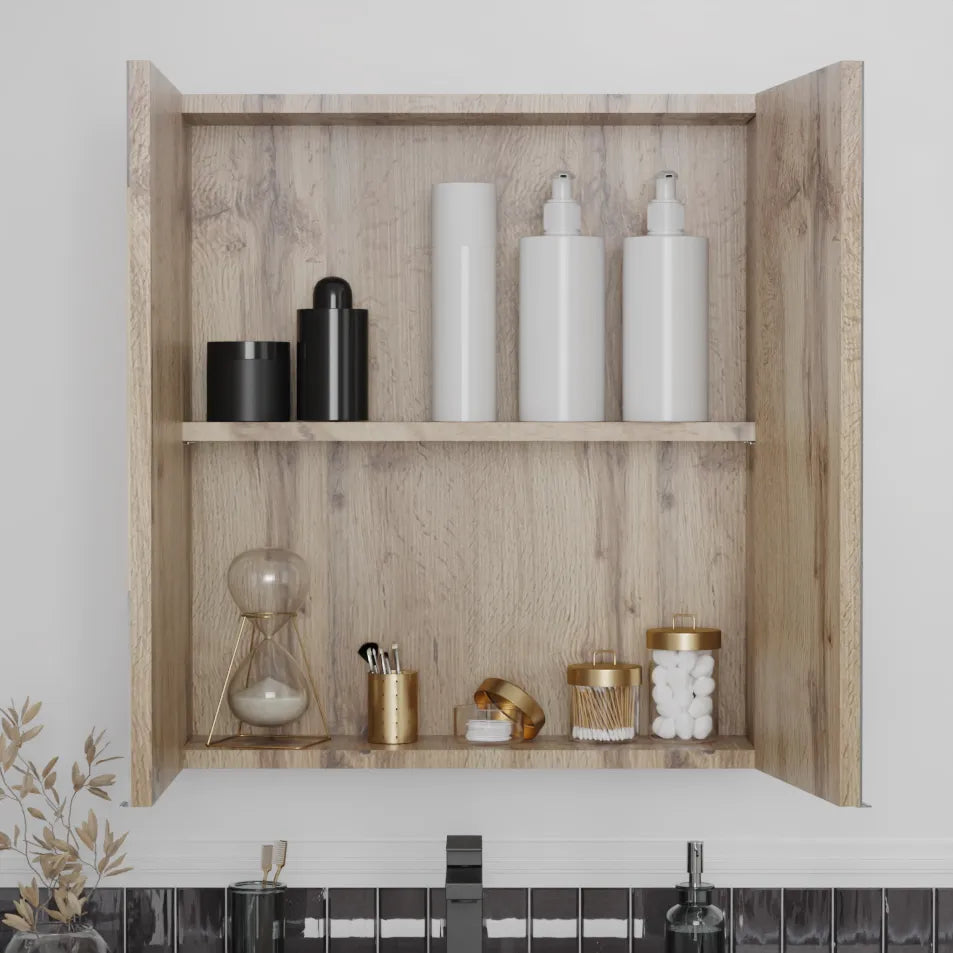 Oliver Mirror Cabinet 2-Door 600mm Oak