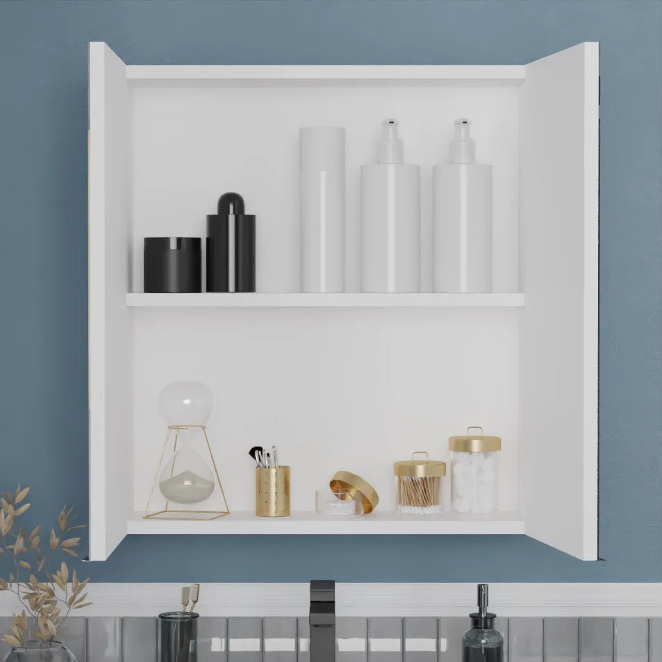 Oliver Mirror Cabinet 2-Door Complete 600mm White