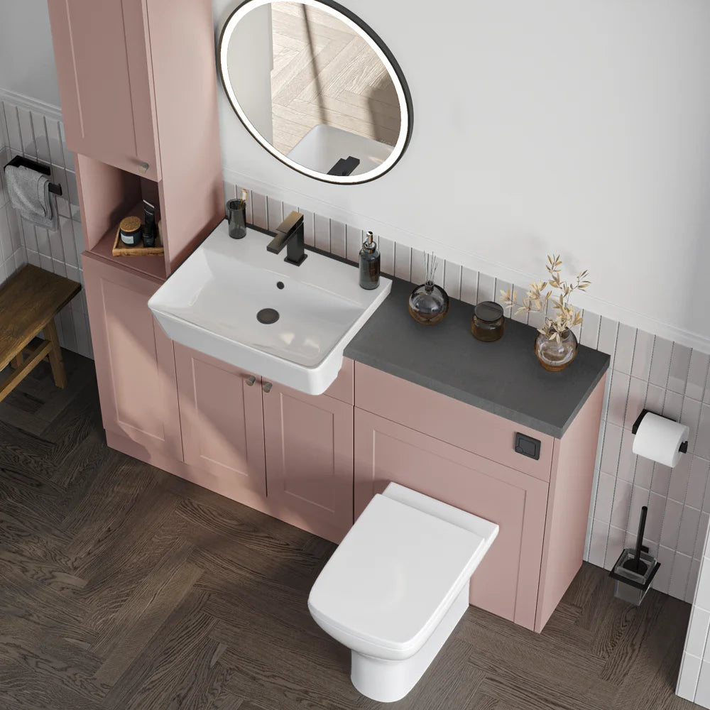 Oliver Pink Shaker Fitted Furniture Combination with Tall Boy Storage