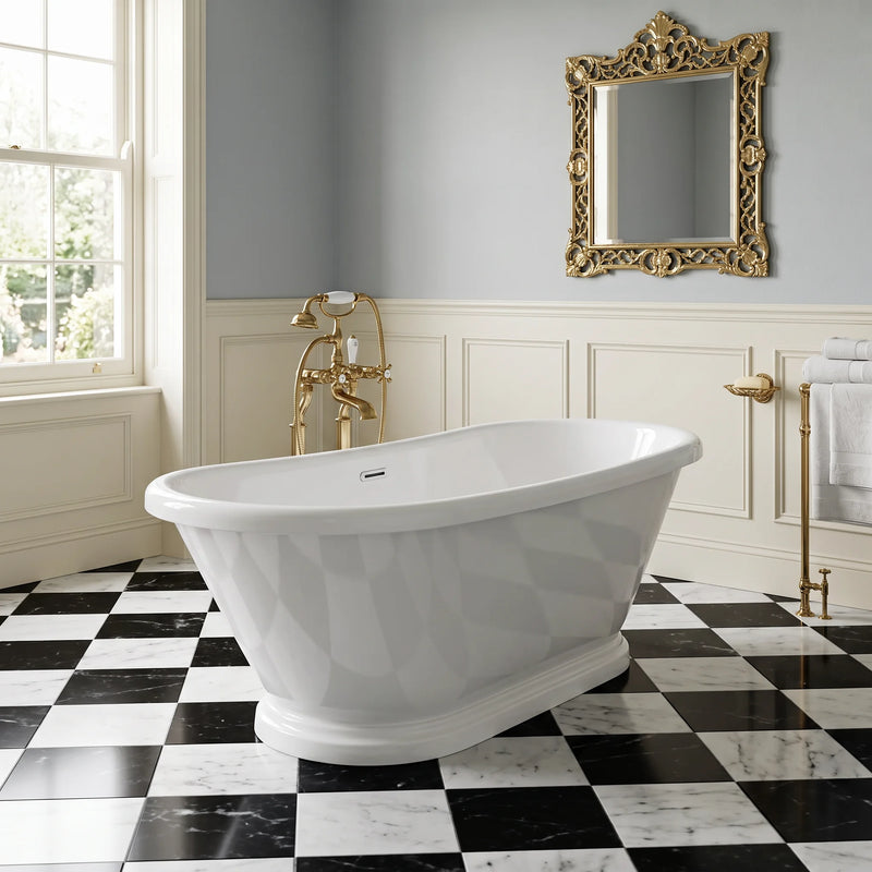 1600mm Freestanding Boat Bath with Plinth Chester