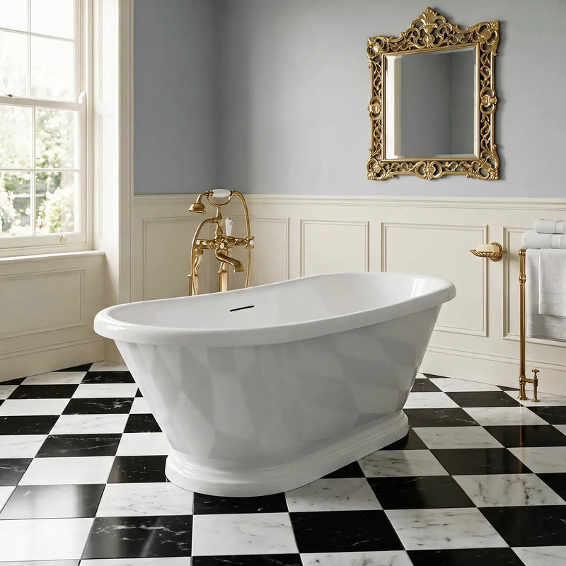 1600mm Freestanding Boat Bath with Plinth Chester
