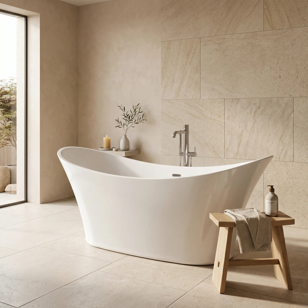 1800 x 800 Bath with Surround White Bow