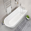 1630 x 700mm Granada Back to Wall Curved Bath