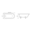 1700 x 750mm Freestanding Shower Bath with Feet Hartwell