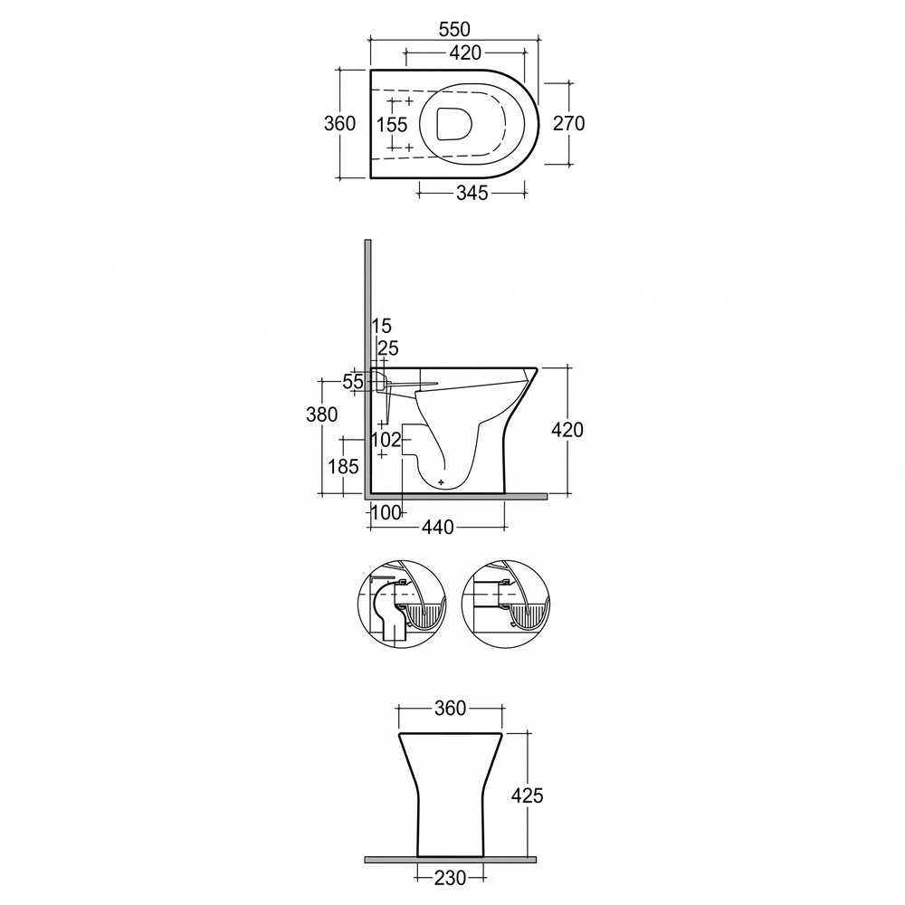 Form Rimless Back To Wall Toilet