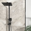 Square Shower Kit Exposed Valve, Rail, Head & Handset Black Twiss