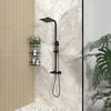 Square Shower Kit Exposed Valve, Rail, Head & Handset Black Twiss