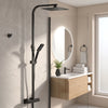 Square Shower Kit Exposed Valve, Rail, Head & Handset Black Twiss
