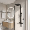 Square Shower Kit Exposed Valve, Rail, Head & Handset Black Twiss