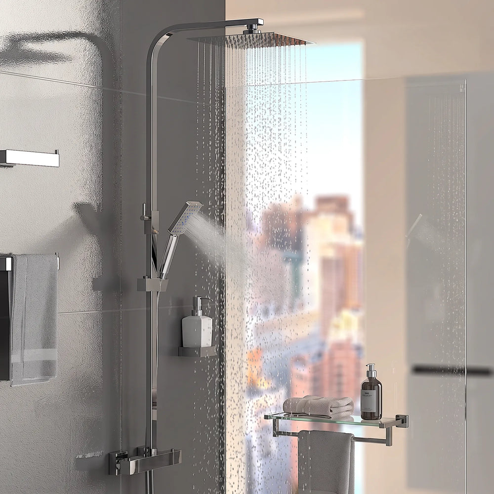 Square Shower Kit Exposed Valve, Rail, Head & Handset Twiss
