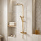 Square Shower Kit Exposed Valve, Rail, Head & Handset Brushed Brass Twiss