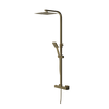 Square Shower Kit Exposed Valve, Rail, Head & Handset Brushed Brass Twiss