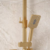 Square Shower Kit Exposed Valve, Rail, Head & Handset Brushed Brass Twiss