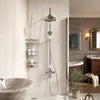 Traditional Round Shower Kit Exposed Valve, Rail, Head & Handset Wye