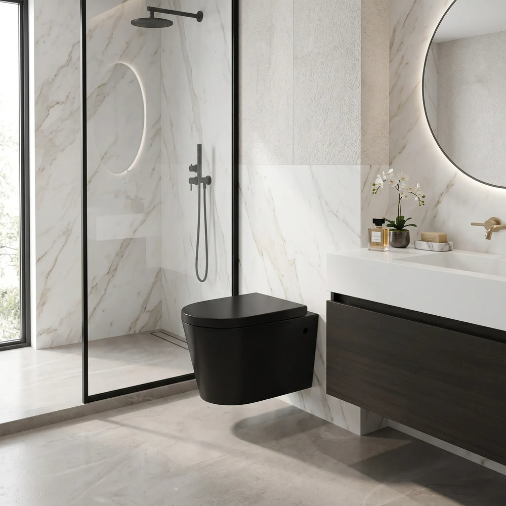 Alessio Wall Hung Toilet Matt Black