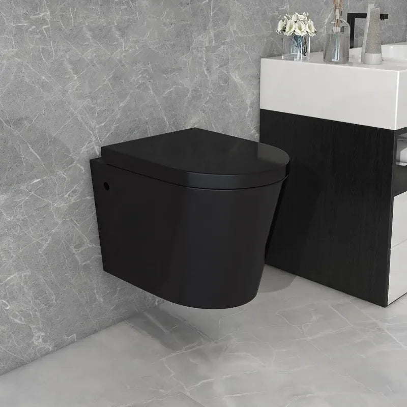 Alessio Wall Hung Toilet Matt Black