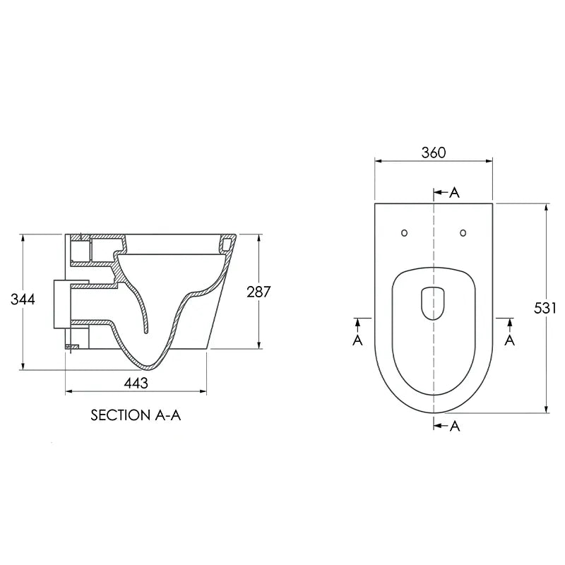 Alessio Wall Hung Toilet Matt Black
