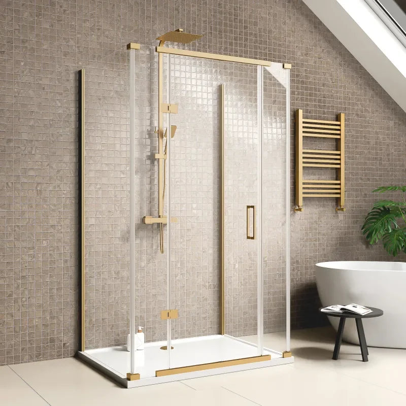Linnea Cashmere Suite with 1200mm Havana Gold Shower Enclosure — Vanity, Toilet Unit & Shower