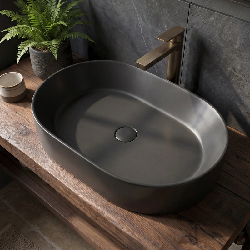 Nadine Countertop Round Matt Black Basin