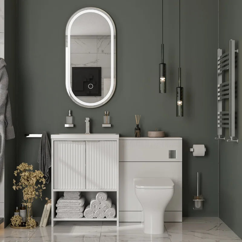 Linnea White Suite with 600mm Vanity and Back-to-wall Toilet Unit