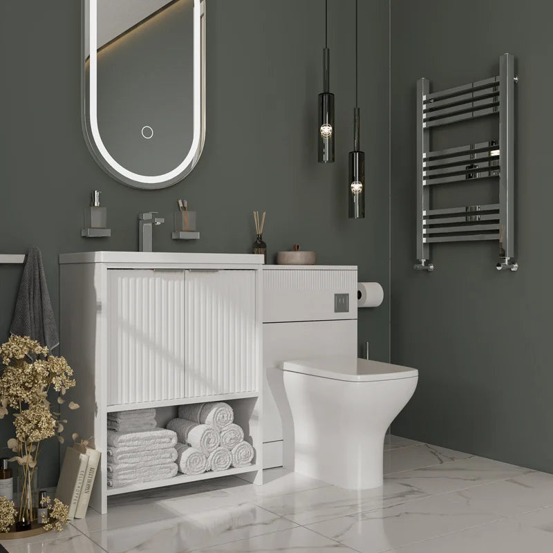 Linnea White Suite with 600mm Vanity and Back-to-wall Toilet Unit