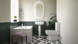 Laguna Square Bathroom Suite — Basin, Pedestal, Bath, Toilet, Taps & Waste