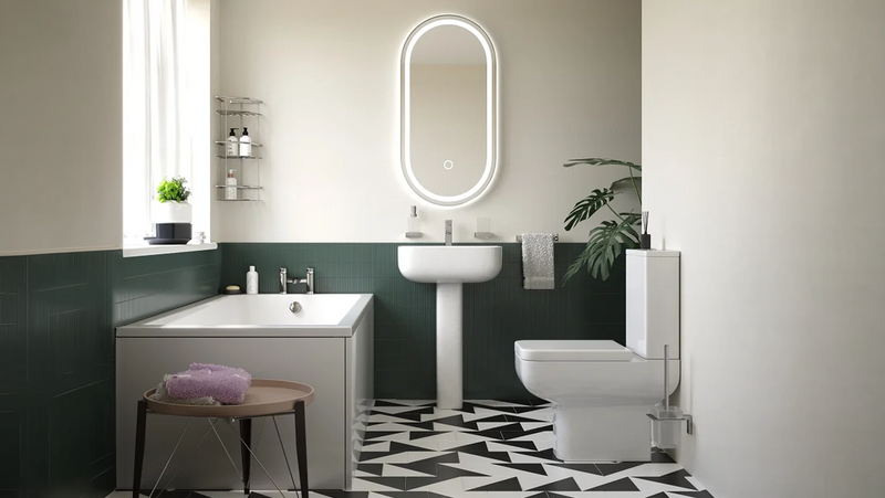 Laguna Square Bathroom Suite — Basin, Pedestal, Bath, Toilet, Taps & Waste