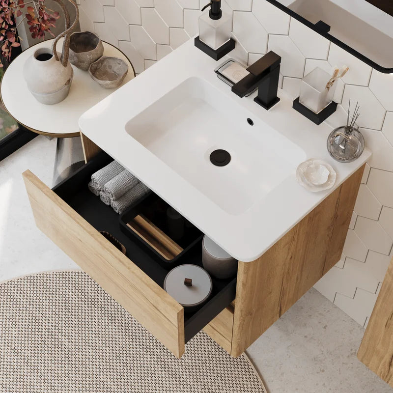 Marilyn Halifax Oak 600 Wall Hung Vanity Unit