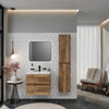 Marilyn 600mm Tobacco Oak Wall Hung Vanity Unit with Tall Storage Unit