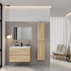 Marilyn 800mm Halifax Oak Wall Hung Vanity Unit with Tall Storage Unit