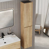 Marilyn 800mm Halifax Oak Wall Hung Vanity Unit with Tall Storage Unit