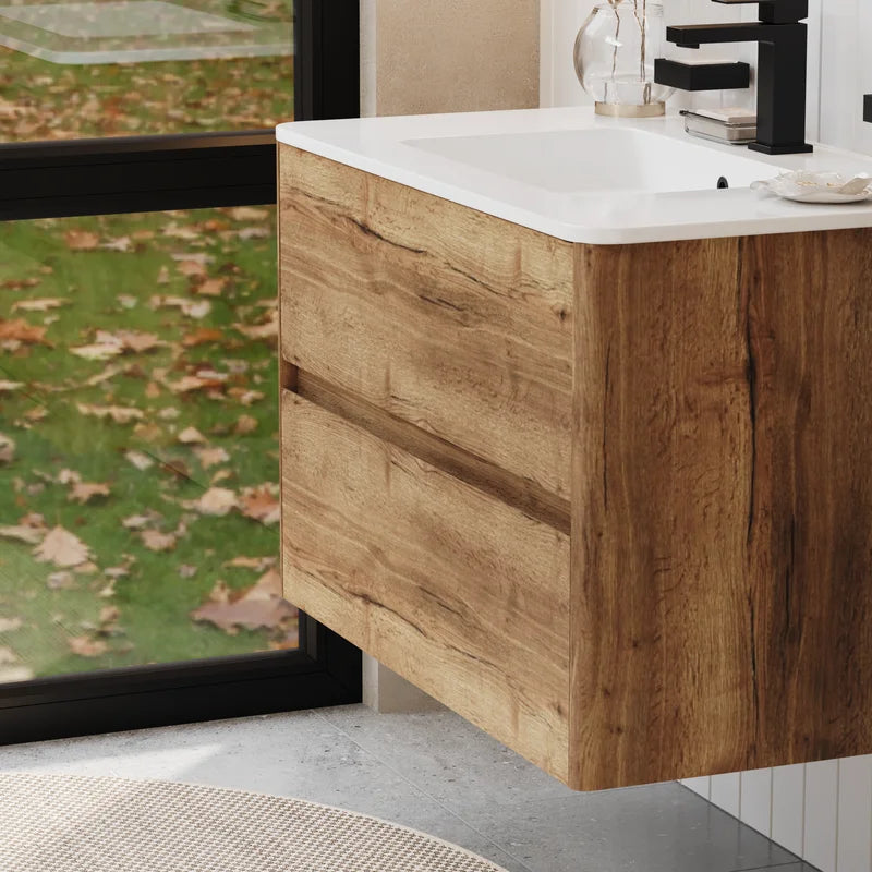 Marilyn Tobacco Oak 800 Wall Hung Vanity Unit