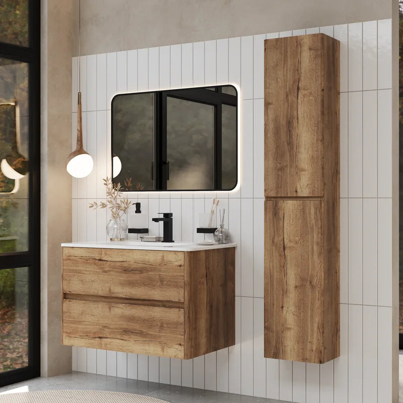 Marilyn Tobacco Oak 800 Wall Hung Vanity Unit